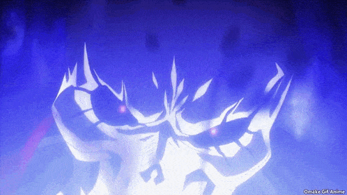 a blue background with a drawing of a person 's face and the words omake girl anime below it