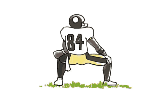 a cartoon of a football player wearing number 84