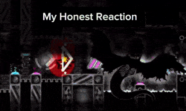 a screenshot of a video game with the words `` my honest reaction '' written on the bottom .