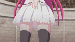 a girl with pink hair is wearing a white dress