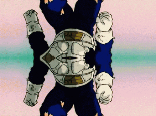 a cartoon of a person with a shield on their back