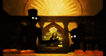 a silhouette of a man in a top hat holding a wine glass