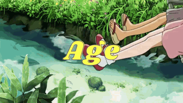 the word age is on the bottom of a cartoon