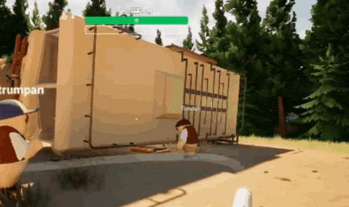 a screenshot of a video game with trumpan in the upper left corner