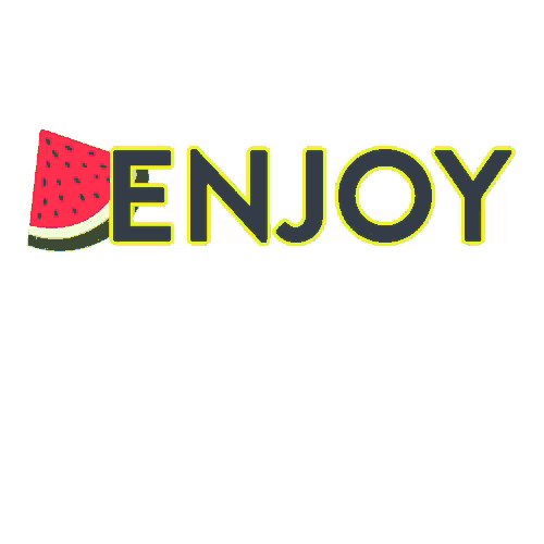 a sign that says " enjoy summer " with waves and a sun