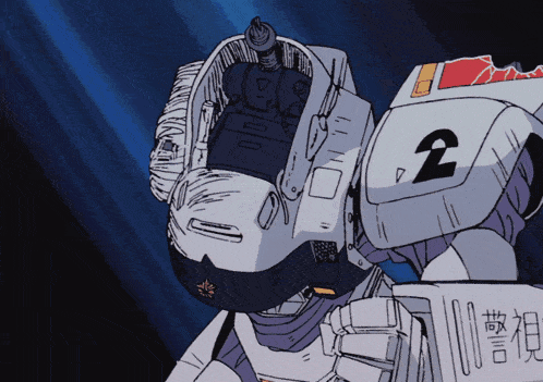 a drawing of a robot with the number 2 on its chest