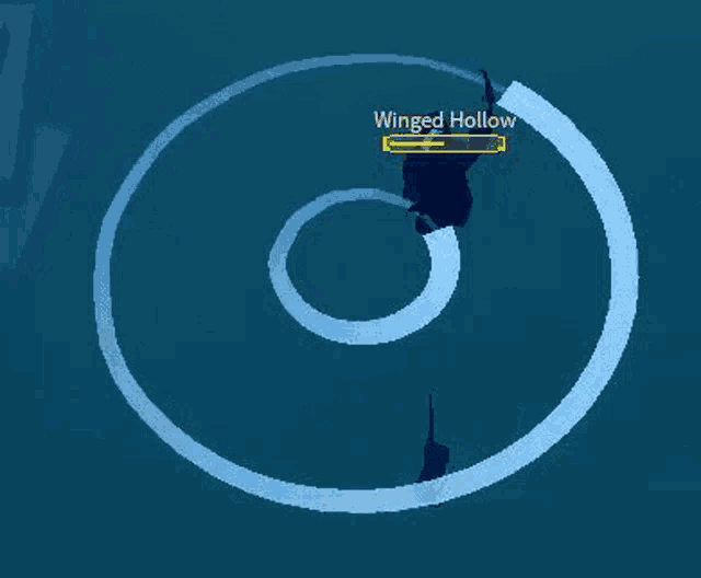 a shark is swimming in a blue circle in the ocean .