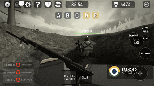 a screenshot of a video game with the time of 85:54 on it