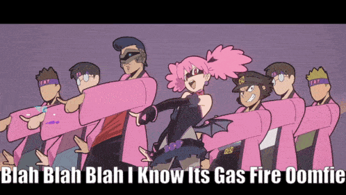 blah blah blah i know its gas fire oomfie is written on a cartoon