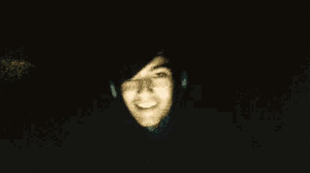 a drawing of a person 's face with a smile on their face