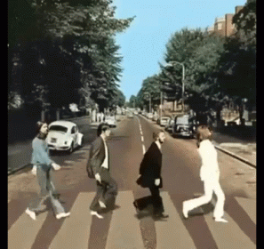 Just Walking Along GIF - Beatles Abbey Road Laugh GIFs