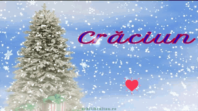 a christmas tree with the word craciun written on it