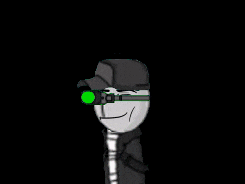 a cartoon character is holding a green card with an arrow pointing to the left .