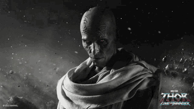 a black and white photo of a man with the words thor lone thunder on the bottom