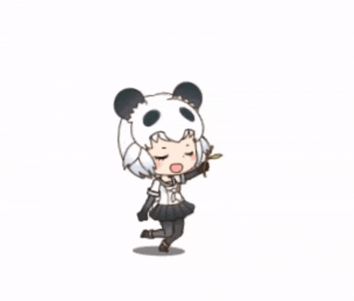 a cartoon of a girl wearing a panda hat with three stars behind her