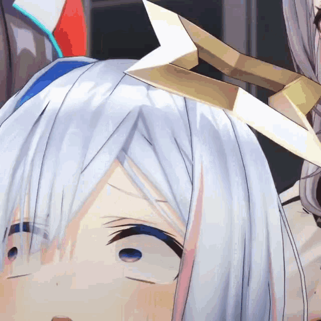 a close up of a cartoon character 's face