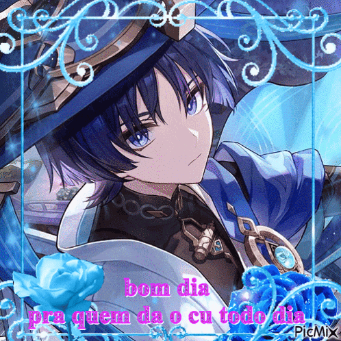 a picture of a boy with the words bom dia pra quem da o cu todo dia on the bottom