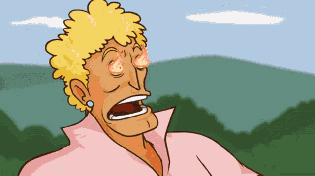 a cartoon of a woman with flames coming out her eyes
