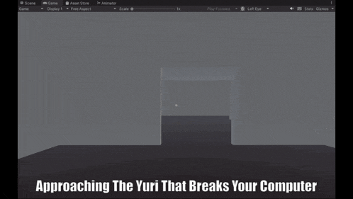 a screenshot of a video game with the words approaching the yuri that breaks your computer on the bottom