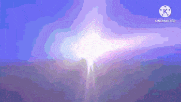 a purple and blue background with the words kinemaster on the bottom right