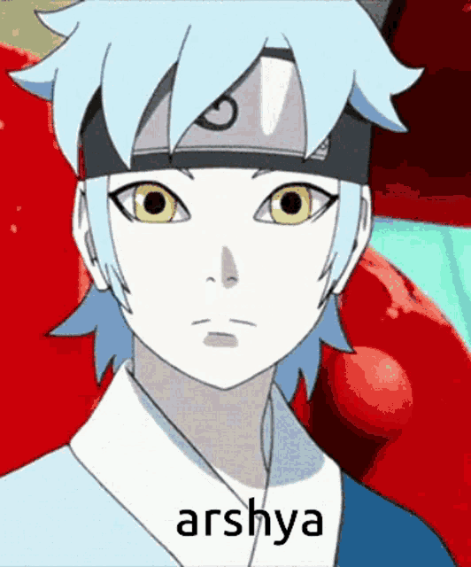 a close up of a person 's face with the word arshya written on it .