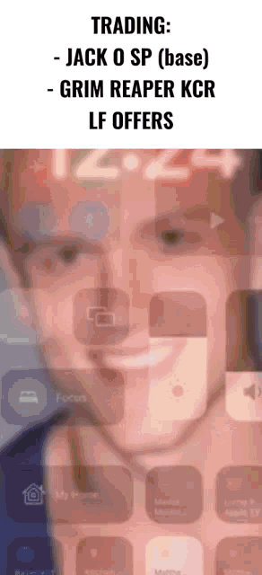 a man is smiling in front of a screen that says trading - jack o sp ( base )