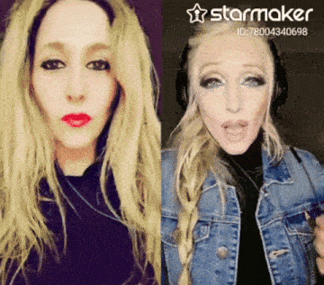 a woman 's face is shown in a starmaker app