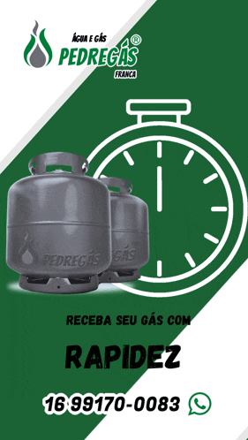 a green and white advertisement for pedregas gas