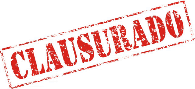 a red rubber stamp that says clausurado on it