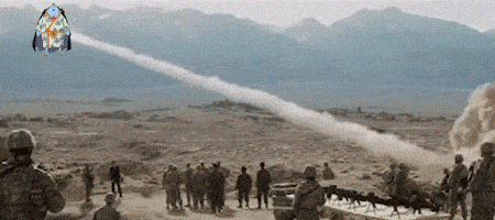 a group of soldiers are watching a missile being launched