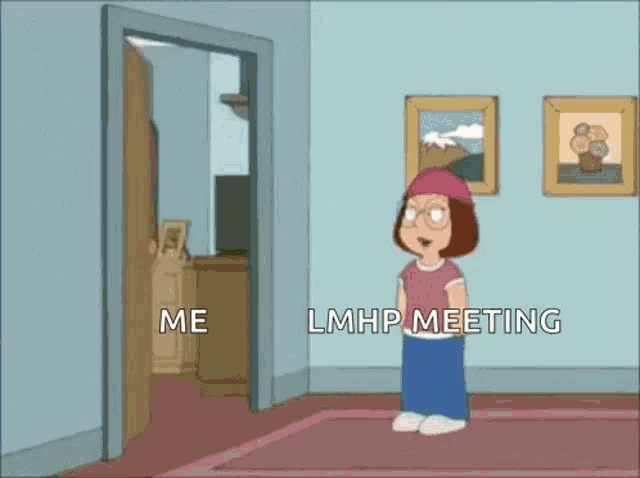 a cartoon of peter griffin and meg griffin talking to each other in a room .