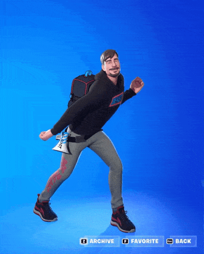 a man in a beast hoodie is holding an axe in his right hand