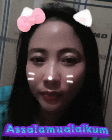 a woman with cat ears and the words assalamualaikum on the top