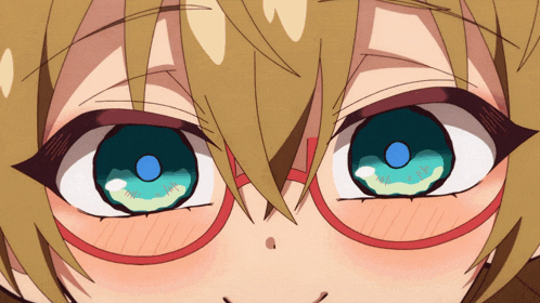 a close up of a girl 's eyes with a blue pupil