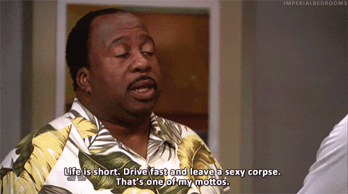 a man wearing a hawaiian shirt says life is short drive fast and leave a sexy corpse