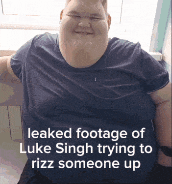 a picture of luke singh with the caption " leaked footage of luke singh trying to rizz someone up "
