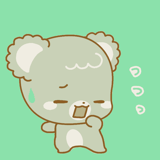 a cartoon drawing of a teddy bear making a surprised face