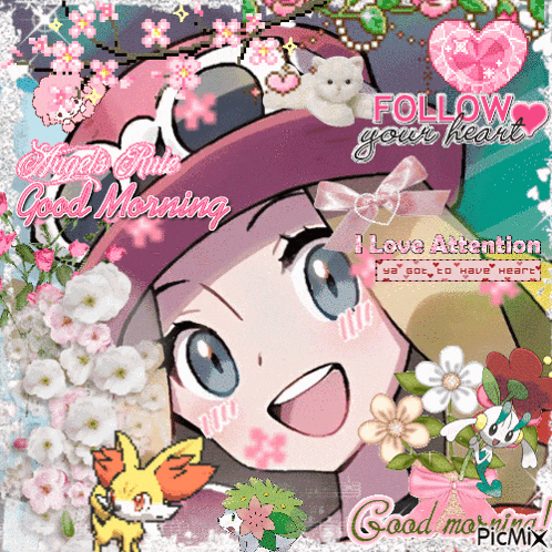 a picture of a girl with the words follow your heart