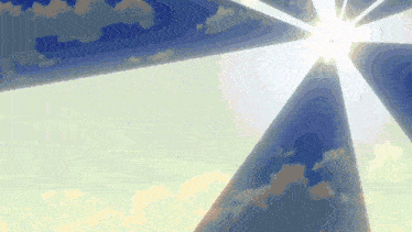 the sun is shining brightly through the clouds in the sky
