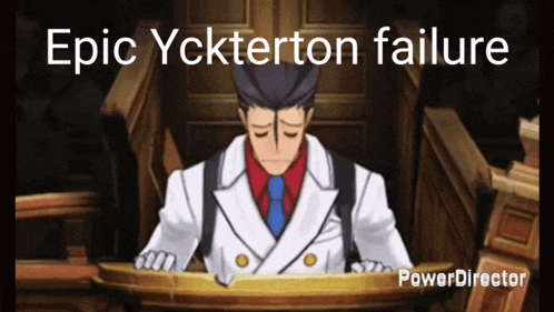 an epic yckterton failure poster with a man in a white coat