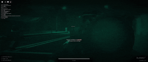 a screenshot of a video game that says " blanks " on the bottom right