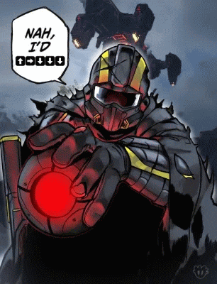 a cartoon drawing of a robot with a speech bubble that says nah i 'd