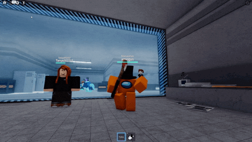a screenshot of a video game with among us characters and a person named tanya