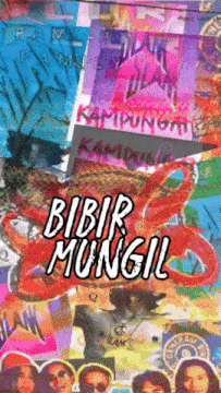a collage of images with the words bibir munggil on the bottom
