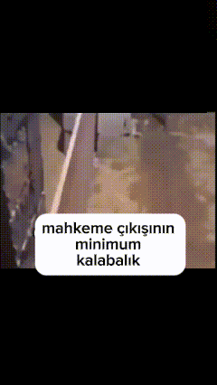a black and white image with the words mahkeme cikisinin minimum kalabalik at the bottom