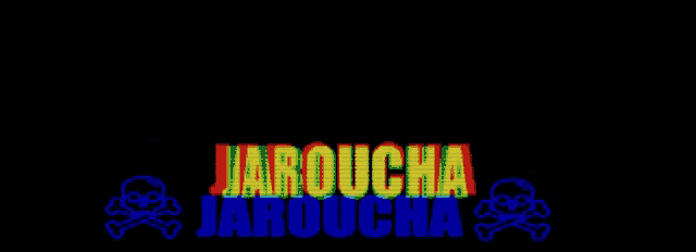 a black background with skulls and the words jarouche