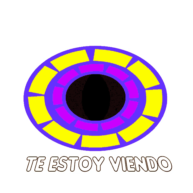a colorful eye with the words te estoy viendo written below it
