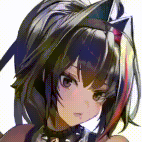 a close up of a person 's face with a cat ear on a white background .