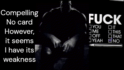 a man with a beard sits in front of a sign that says fuck