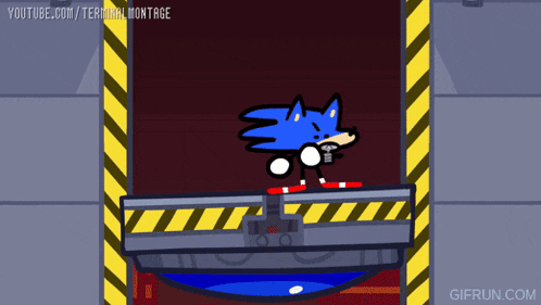 a cartoon of sonic the hedgehog is being animated on youtube